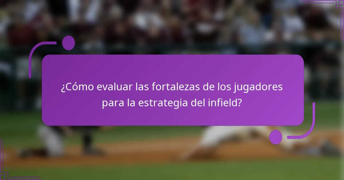 ¿Cómo evaluar las fortalezas de los jugadores para la estrategia del infield?