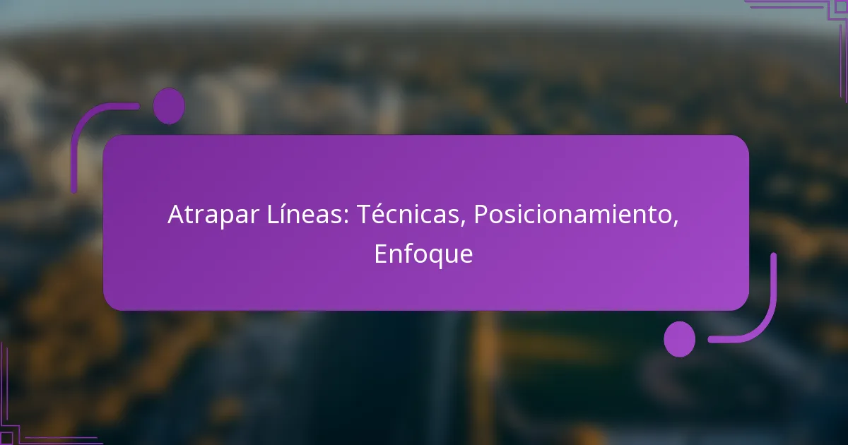 Atrapar Líneas: Técnicas, Posicionamiento, Enfoque