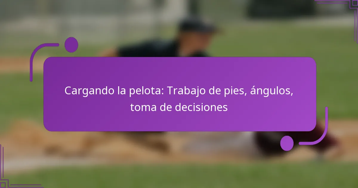 Cargando la pelota: Trabajo de pies, ángulos, toma de decisiones