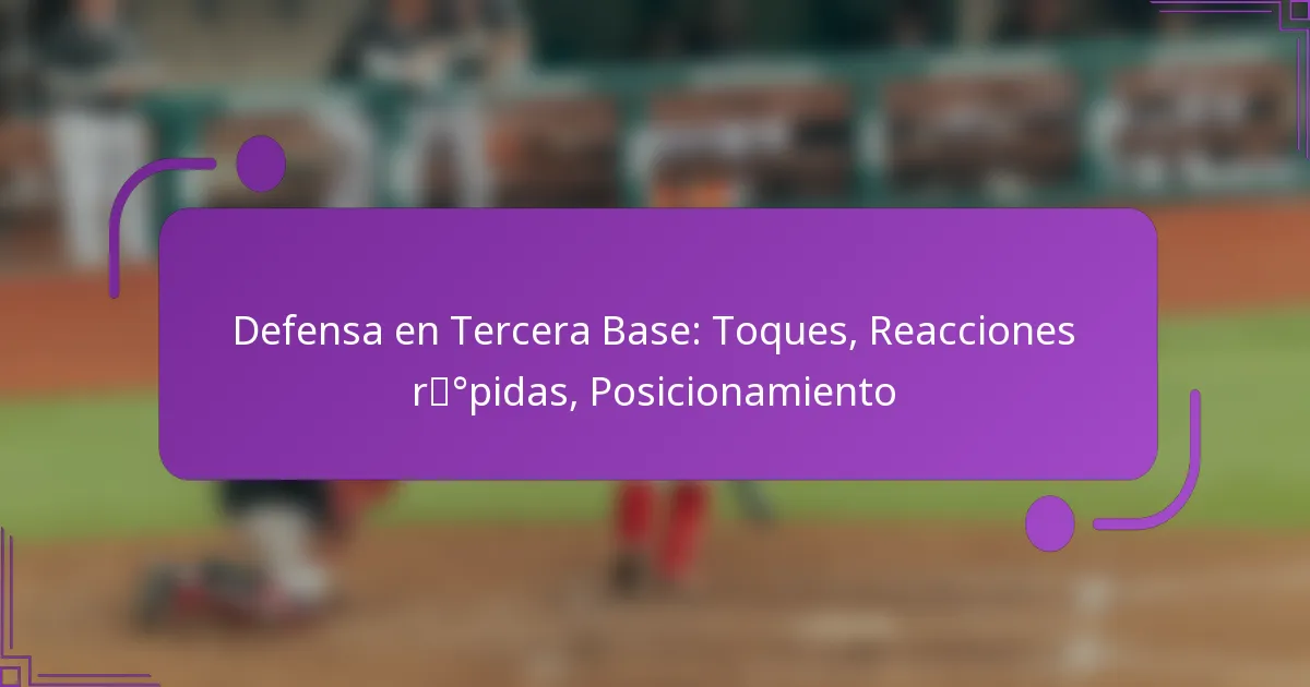 Defensa en Tercera Base: Toques, Reacciones rápidas, Posicionamiento