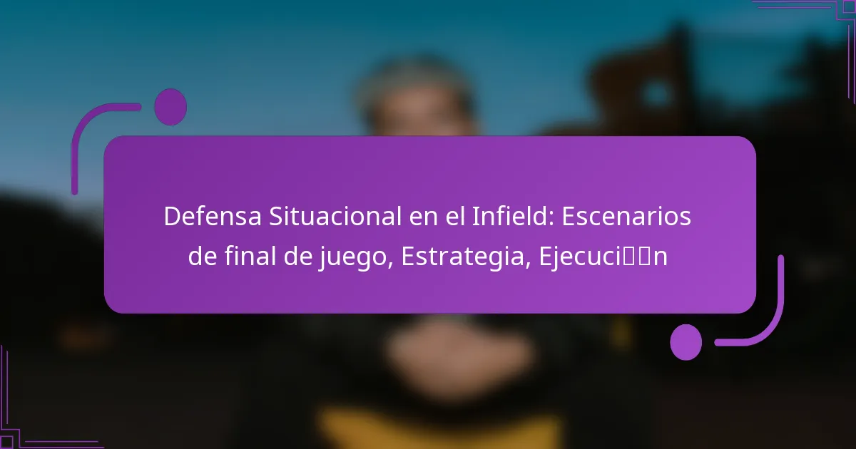 Defensa Situacional en el Infield: Escenarios de final de juego, Estrategia, Ejecución