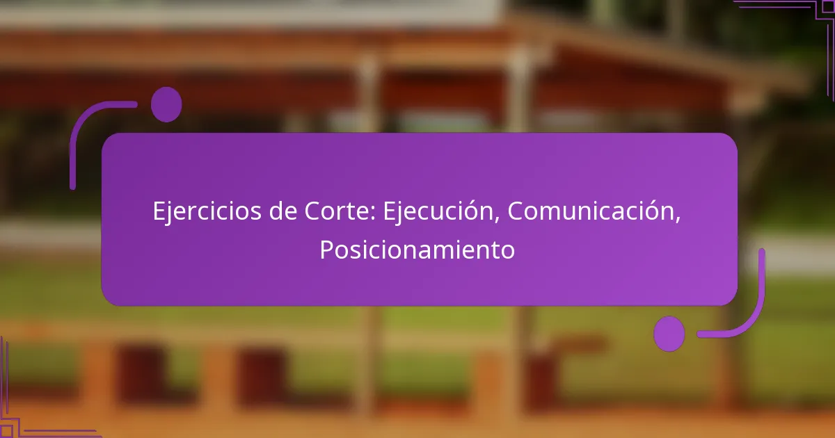 Ejercicios de Corte: Ejecución, Comunicación, Posicionamiento
