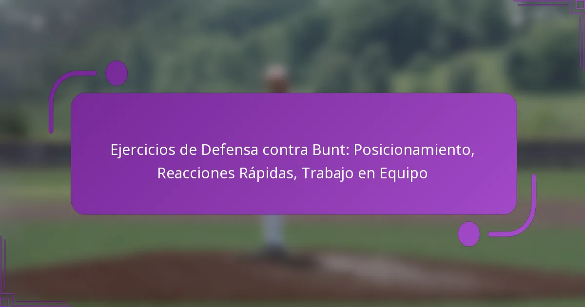 Ejercicios de Defensa contra Bunt: Posicionamiento, Reacciones Rápidas, Trabajo en Equipo