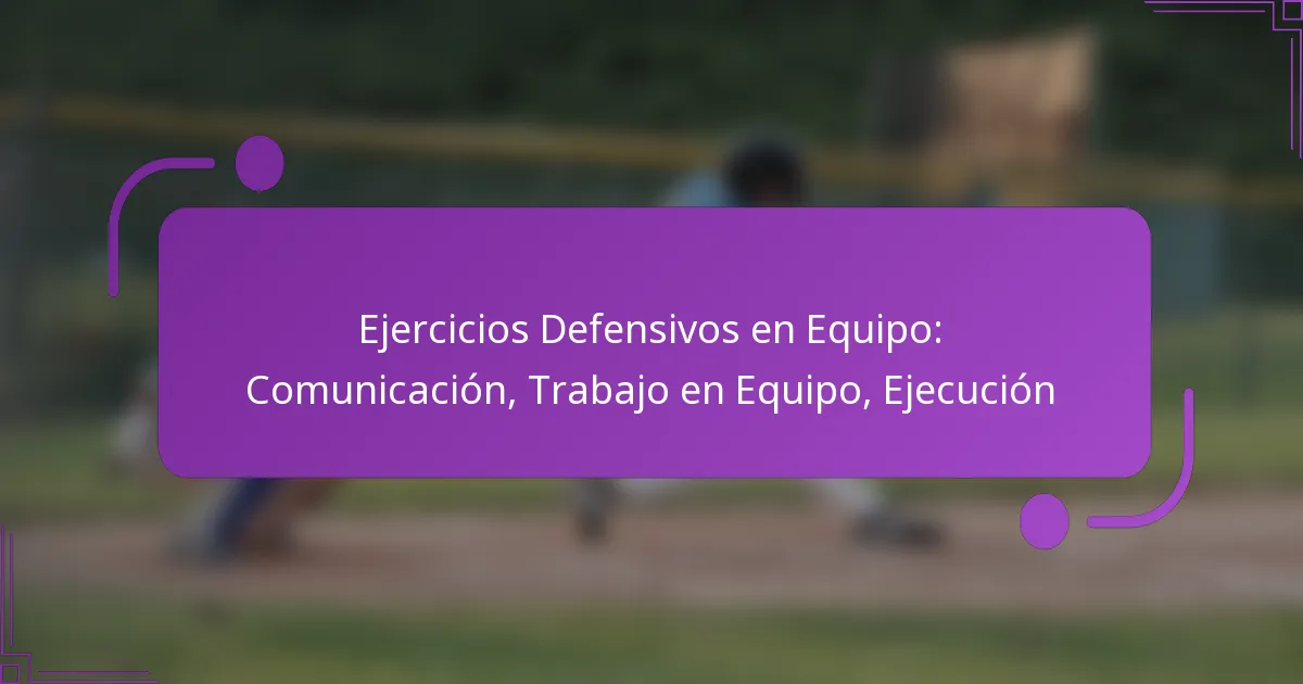 Ejercicios Defensivos en Equipo: Comunicación, Trabajo en Equipo, Ejecución