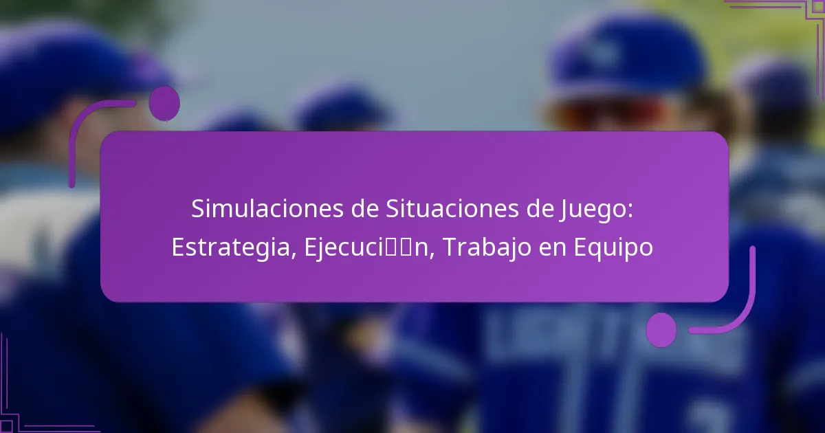Simulaciones de Situaciones de Juego: Estrategia, Ejecución, Trabajo en Equipo